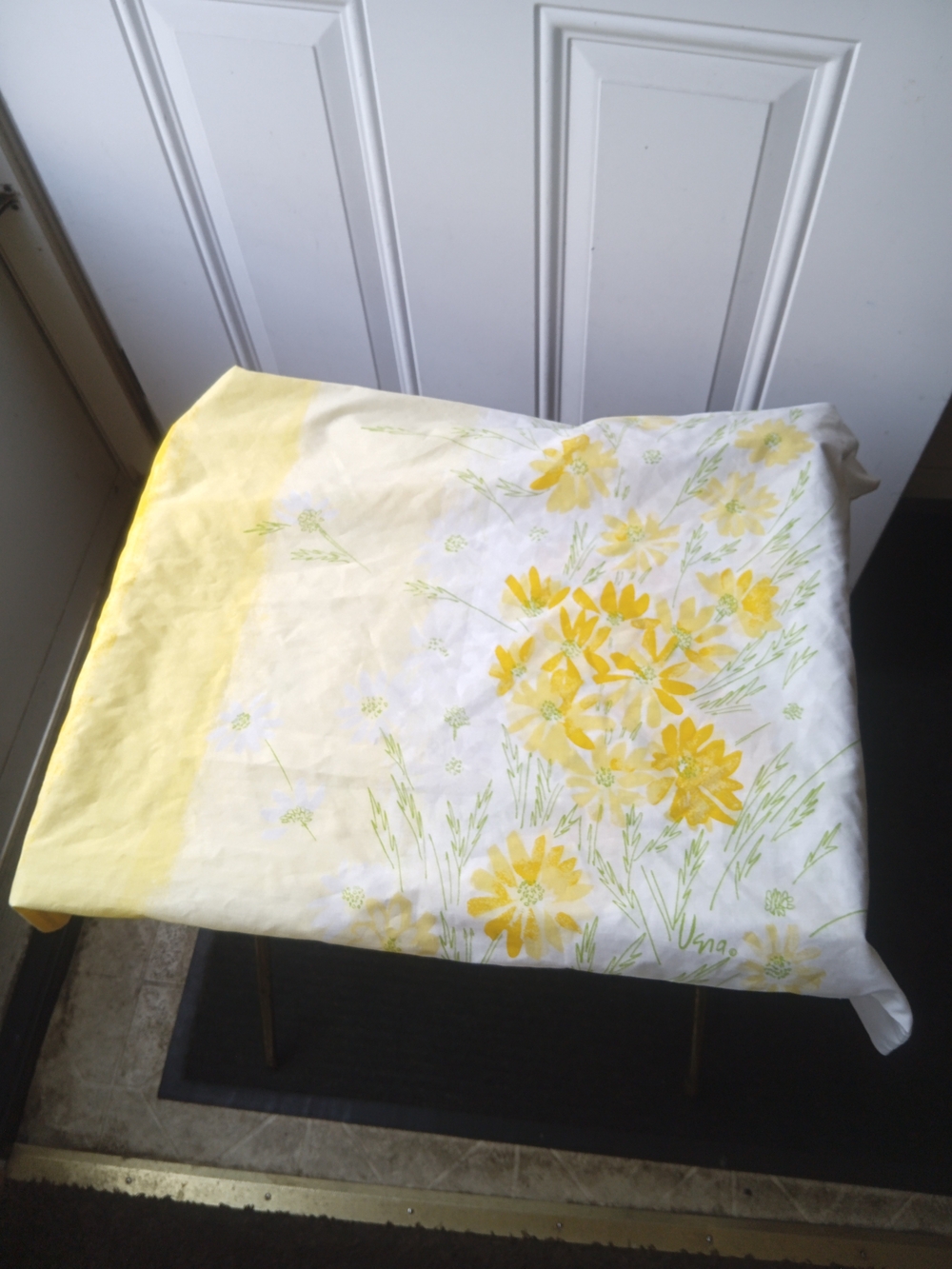 One Yellow Floral Cotton Pillowcase - Classic Home Bedding